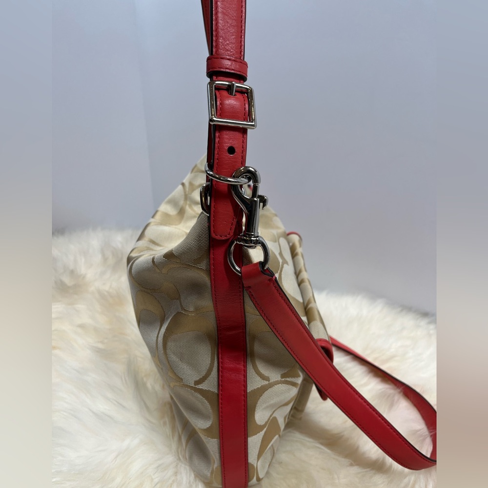 Coach Legacy Signature Courtney Khaki Corral Adjustable Shoulder Bag - Picture 4 of 11